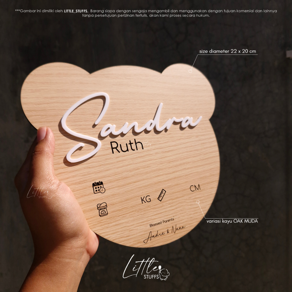 Jual BEAR HOSPITAL BOARD | Papan Nama Biodata Bayi Kado Kelahiran ...
