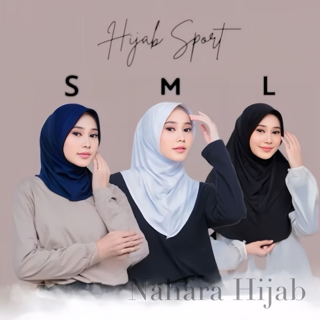 HIJAB/JILBAB/KERUDUNG BERGO SPORT(OLAH RAGA) OVAL POLOS UKURAN M/ L/S JERSEY PREMIUM