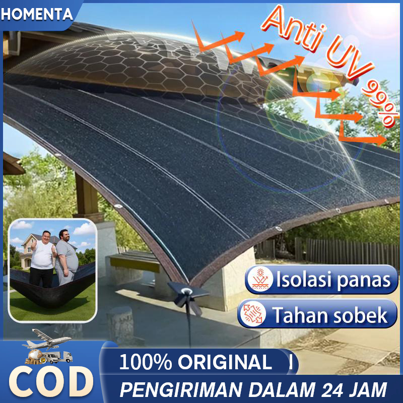 Homenta Paranet Greenhouse paranet rumahan- Shading Net Anti Hujan & Anti Panas Nylon Tebal untuk Tanaman Untuk Atap Teras Parkiran Taman Roll 3m x 10m