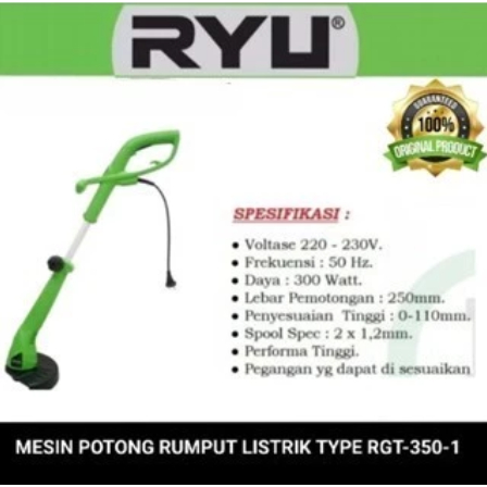 Jual Ryu by tekiro mesin potong rumput listrik type RGT-350-1 jaminan ...
