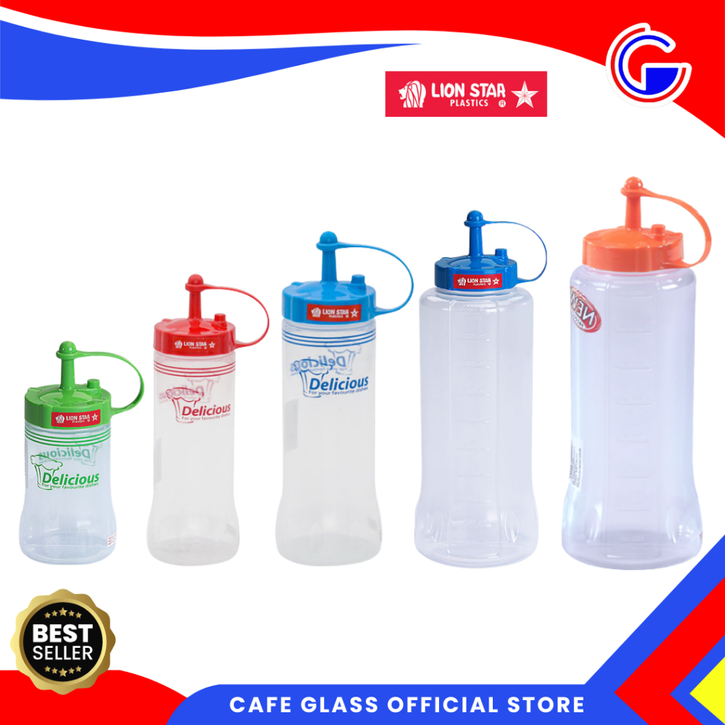 Botol Kecap Saos Tomat Lion Star - Bistro Sauce Keeper - Botol Warung Resto Plastik Tebal Warna