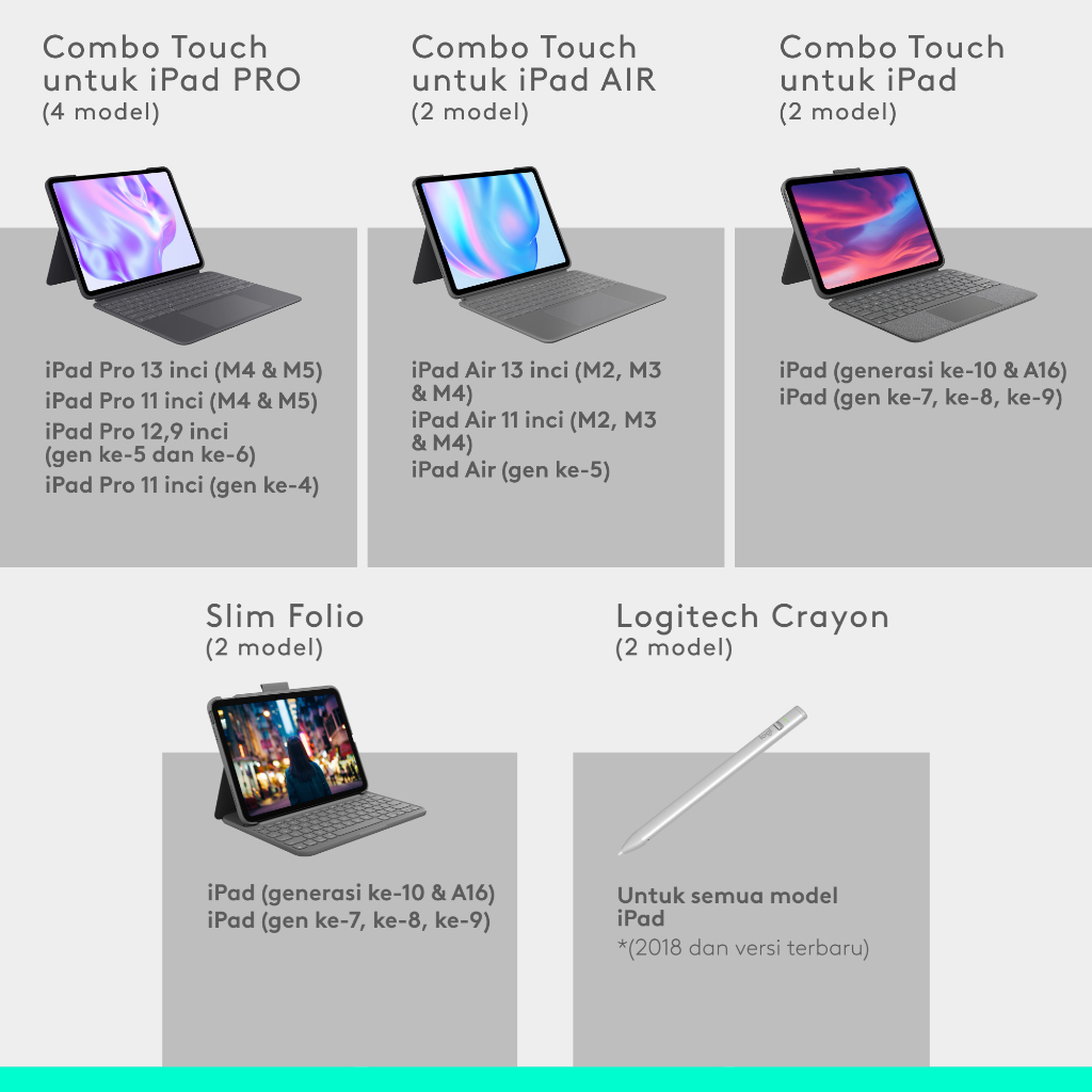 Logitech Combo Touch Keyboard Case untuk iPad Air 11 inch (M2, M3 & M4) dan iPad Air (5th gen) (7)