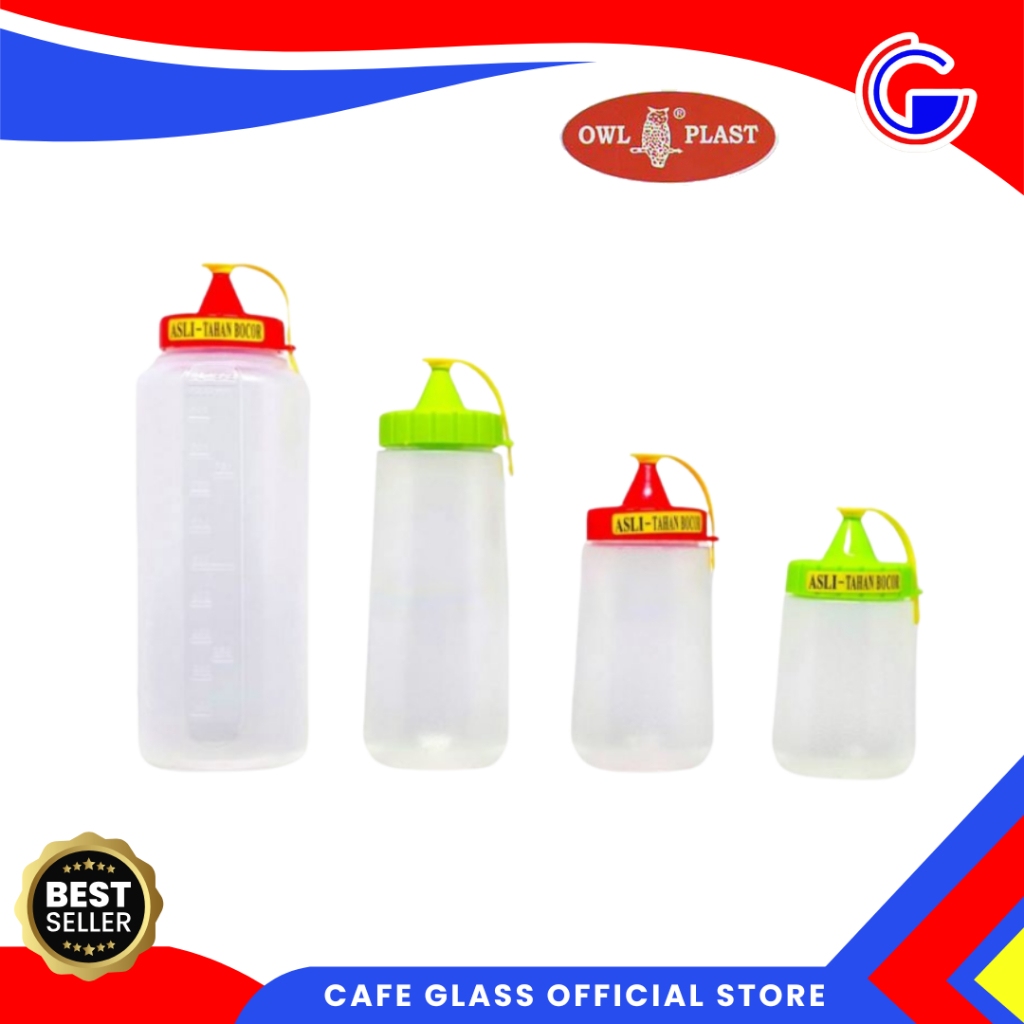 Botol Kecap Plastik Owl Plast - Botol Saos Sambal Warung - Sauce Bottle Dressing Pot Plastik tipe DP