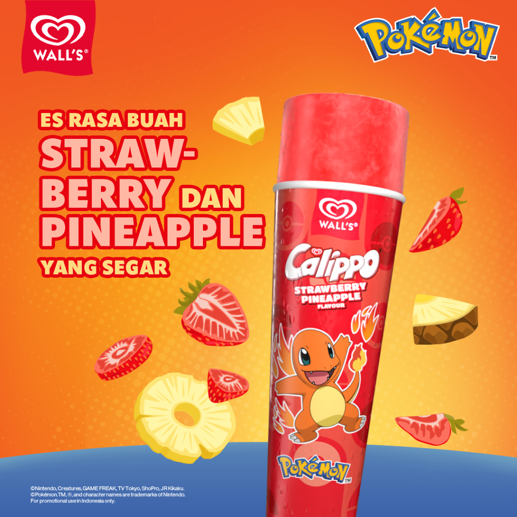 Jual Wall's Calippo Pokemon Strawberry Pineapple 100ml - Es Krim / Ice ...