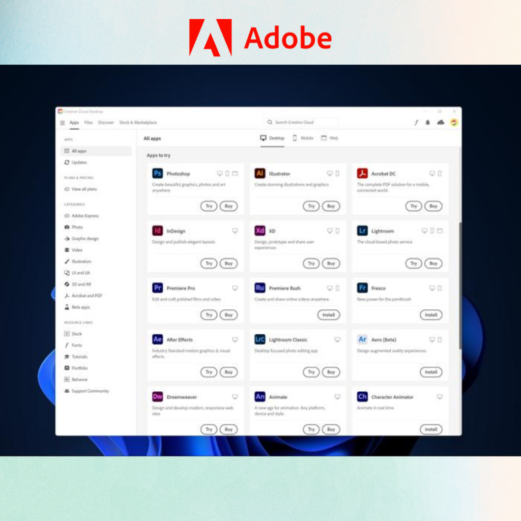 Jual Adobe Creative Cloud All Apps + 100GB Cloud Storage 1-12 Month ...