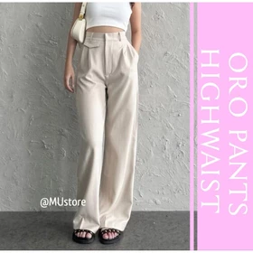 ORO PANTS Highwaist Pants Losepants Trousers Celana Panjang Wanita Kulot Anti Kusut