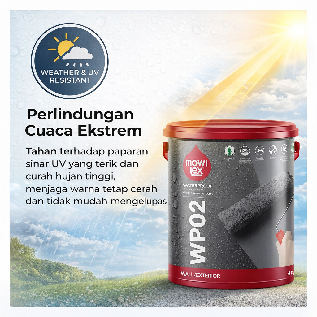 Jual Mowilex WP02 Cat Pelapis Anti Bocor Waterproofing 1 Kg Tahan Sinar ...