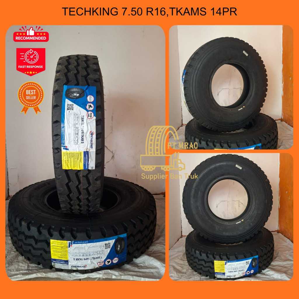 Jual BAN KAWAT (RADIAL) TECHKING 7.50 R 16 TKAMS SET (KOMPLIT) | Shopee ...