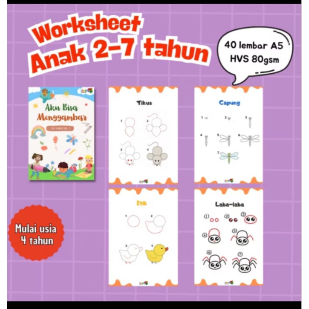 Jual worksheet coding anak 40 lembar usia 2-7 tahun | Shopee Indonesia