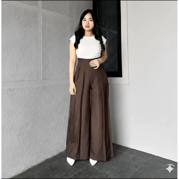 Lavie Pants Celana Kulot Culote Pallazo Highwaist Celana Panjang Wanita Fashion Muslim Wanita