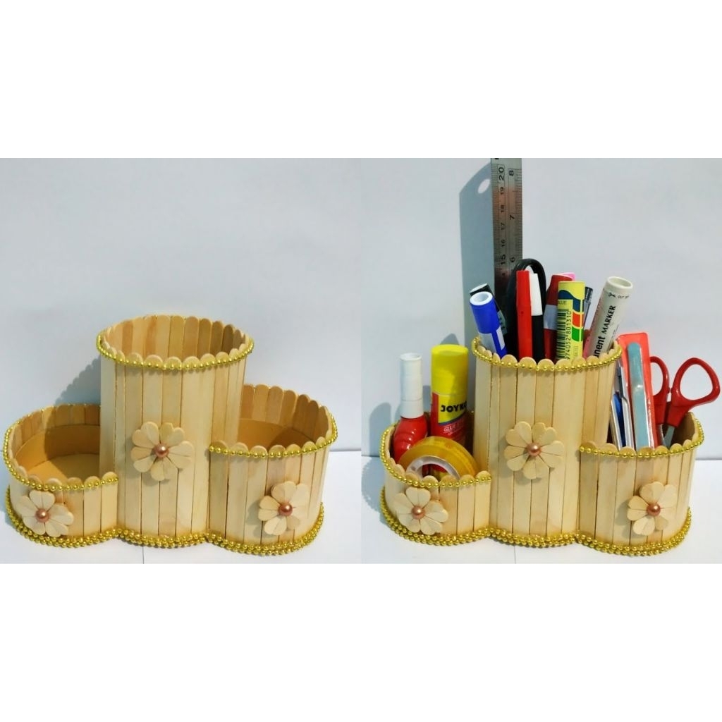 tempat pensil# kerajinan tangan prakarya#dari stik es krim#