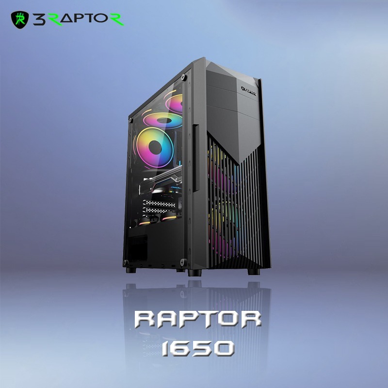 Jual Casing Gaming/PC/Office RAPTOR Black Strike 1650 - Tempered Glass ...