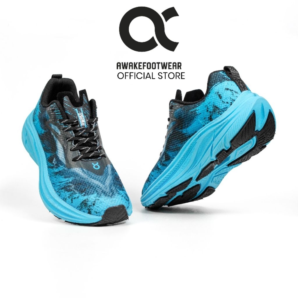 Jual Sepatu Lari Running Awake FLOW BIRU HITAM Olahraga Trail Run ...