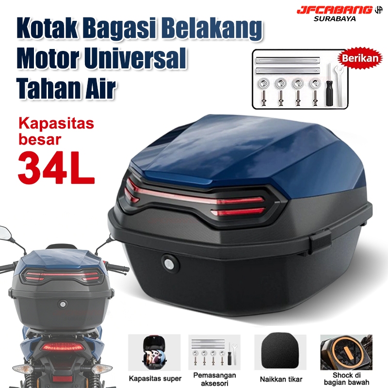 Jual Stock Box Motor 34l Box Motor Belakang Kapasitas Tas Motor Tailbag ...