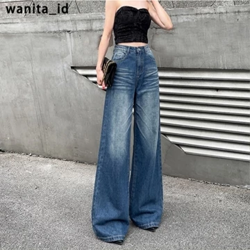 Loose Jeans Panjang Wanita Highwaist Celana Jeans Longgar Kulot Jeans Wanita Baggy Jeans Wanita