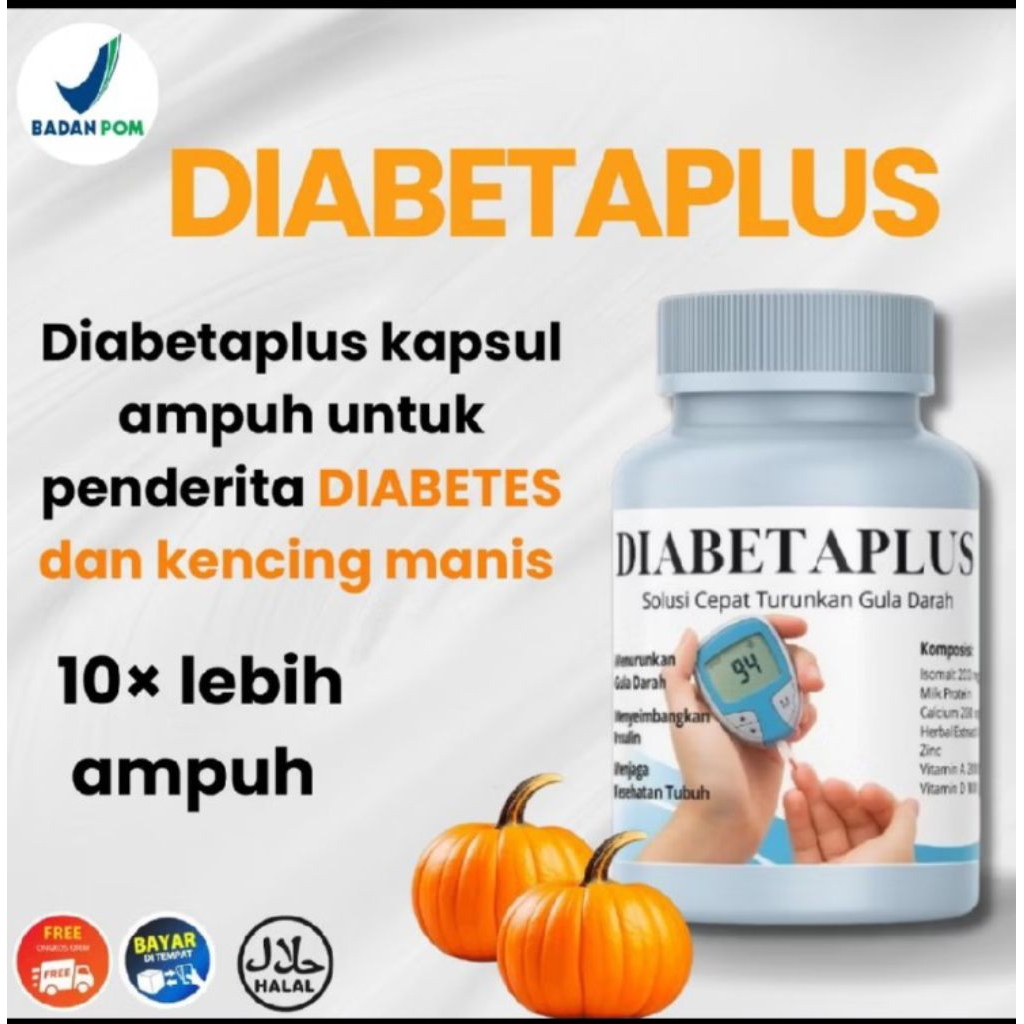 Kapsul ekstrak labu china Diabetaplus untuk kontrol gula darah dan penyakit diabetes alami tanpa efek samping