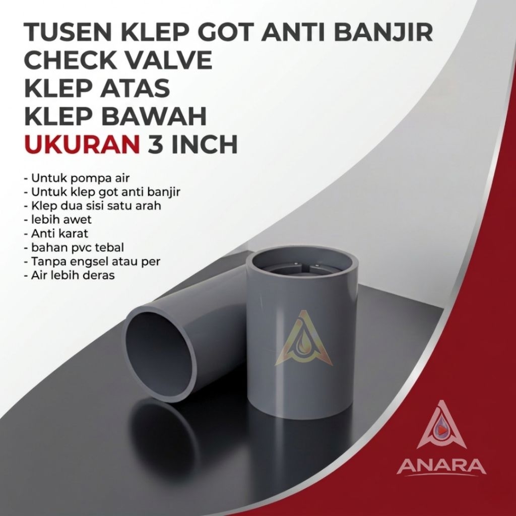 Jual Tusen Klep PVC 3 Inch – Klep Got Anti Banjir / Klep Atas / Klep ...