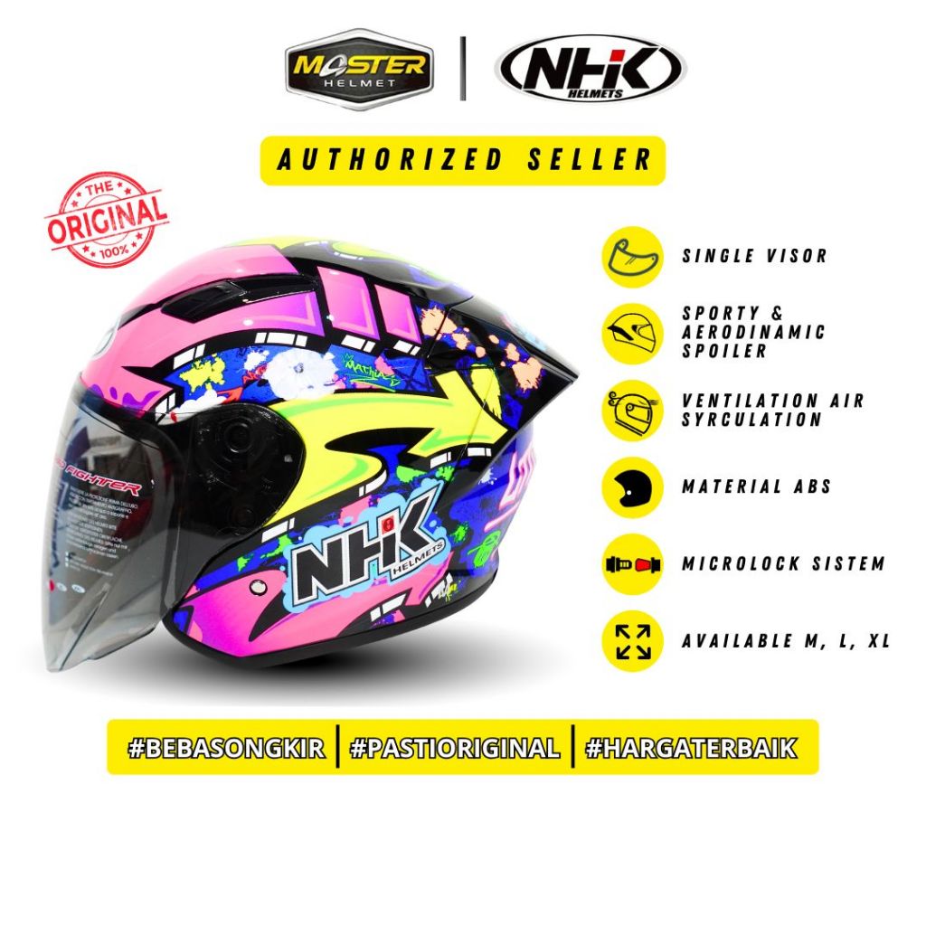 Jual NHK R1 Elite Gp edition All Motif Visor Light Smoke - Helm NHK ...