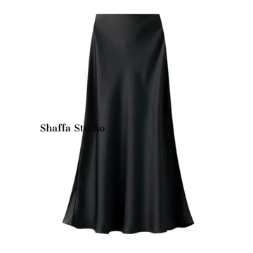 Rok Satin Silk Premium Bahan Lembut Nyaman Dipakai Pinggang Karet Rok Size S XXXL
