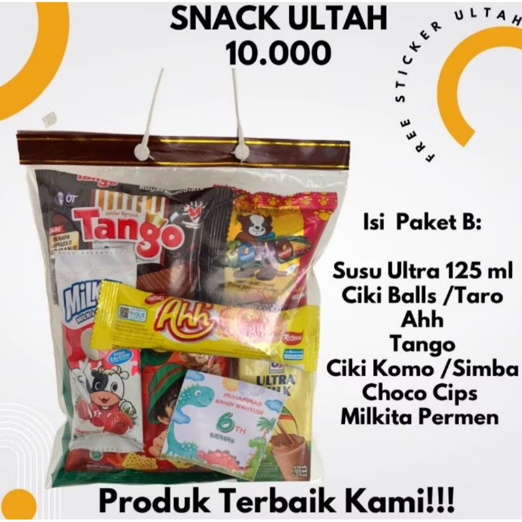 Jual PAKET SNACK ULTAH MURAH LENGKAP DENGAN SUSU FREE STICKER BINGKISAN ...