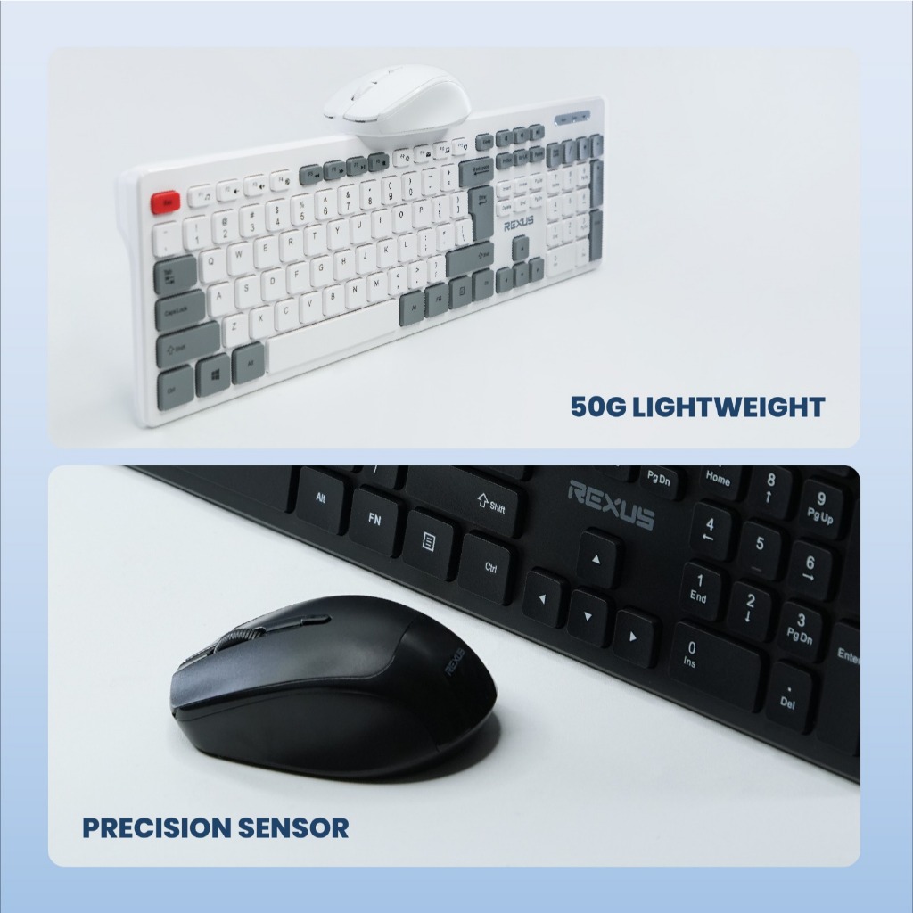 Rexus Keyboard Mouse Wireless KM8 Combo New Edition (2)