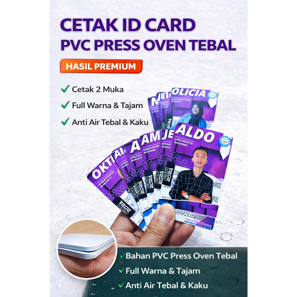 Jual Cetak ID Card PVC Tebal 0,9mm Full Color | Member Card / Kartu ...