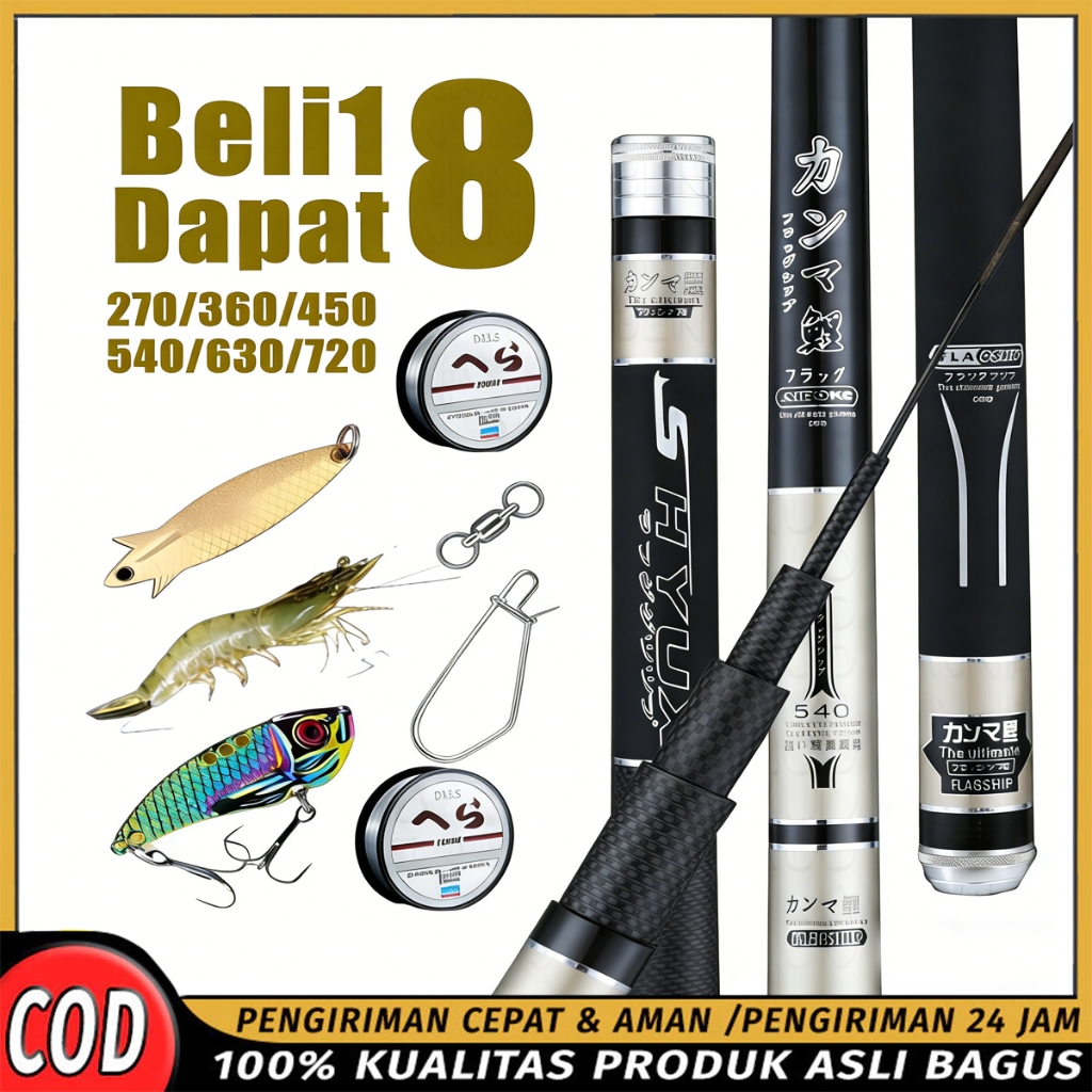 270-720 Portabel Teleskopik Pancing Joran Tegek Pancing Joran Super Ringan Serat Memancing Pemula