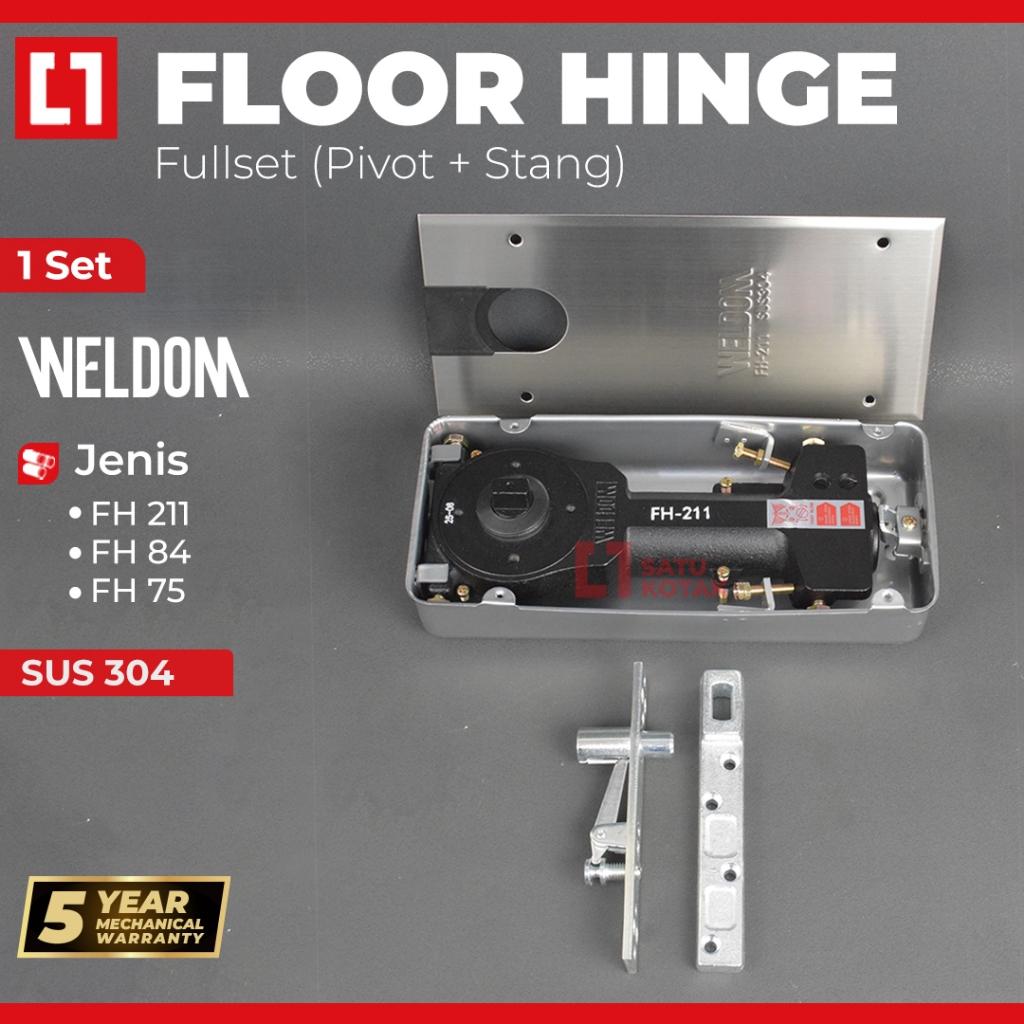 WELDOM Floor Hinge / Engsel Tanam Pintu Kaca - 84 / 211