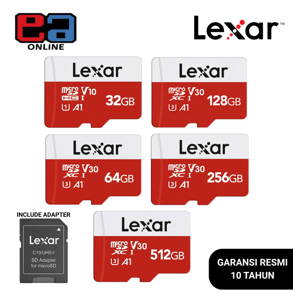 Jual Lexar E-Series Microsd 32GB / 64GB / 128GB / 256GB / 512GB Class ...