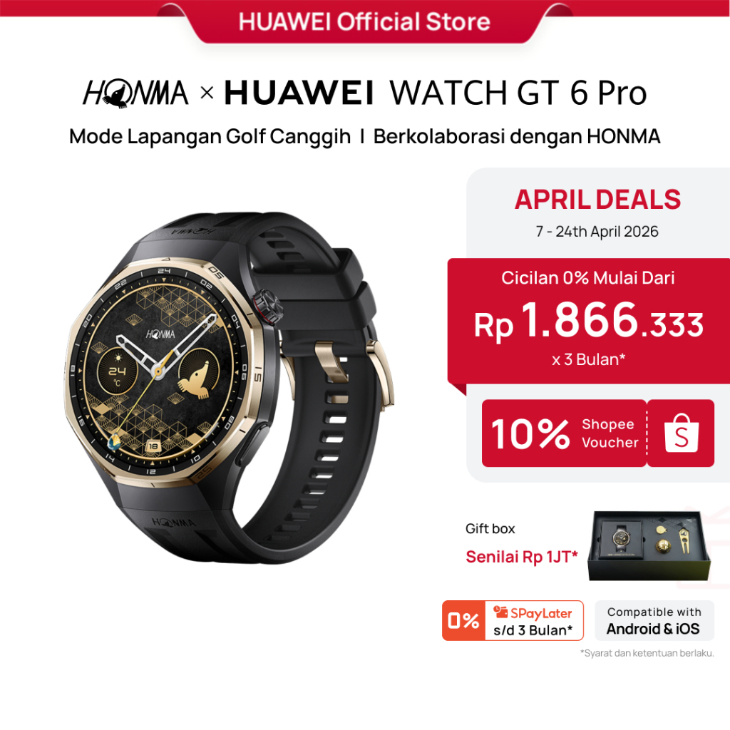 Jual Honma x HUAWEI WATCH GT 6 Pro Smartwatch l Professional Golf ...