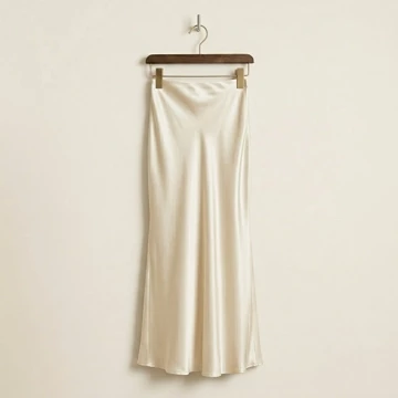 Rok A Line Satin Silk Premium Pinggang Karet Nyaman Bahan Tebal Jatuh S 3XL CAROSEL
