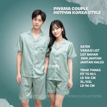 Piyama Hotpan Satin COUPLE JCCollections Baju Tidur Piyama Couple