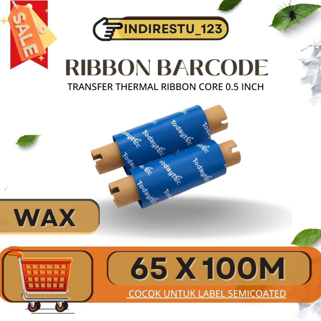 Jual Original Thermal Transfer Ribbon / Barcode Ribbon Wax 65mm x 100m ...