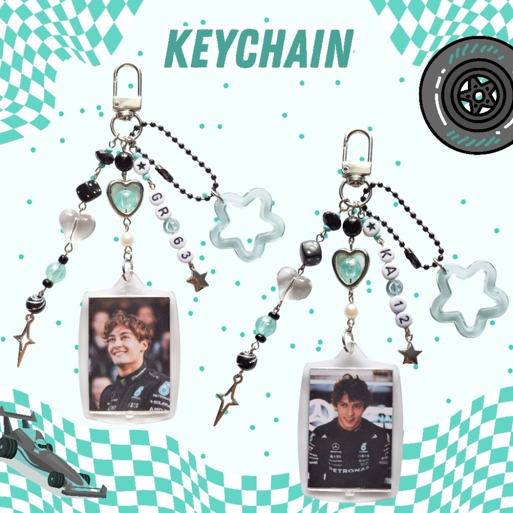 Jual Keychain Photo F1 Mercedes Fanmade - George Russell & Kimi ...