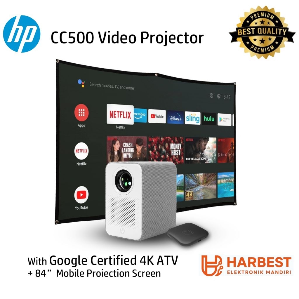 Jual HP projector CC500 Full HD 1920x1080 500 LED lms LED 16:9