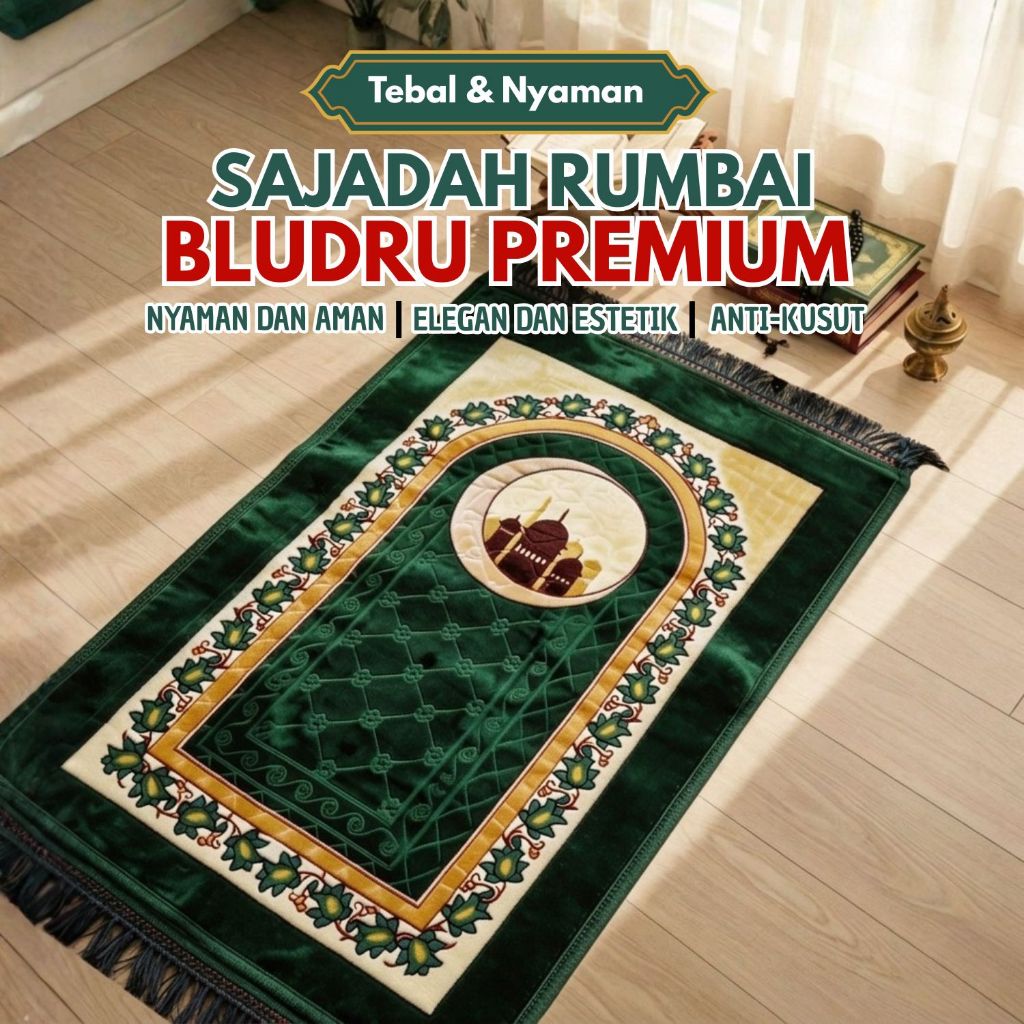 Sajadah Tebal Empuk Anti Slip Busa Polyester 70x110cm Banyak Warna || D20A1