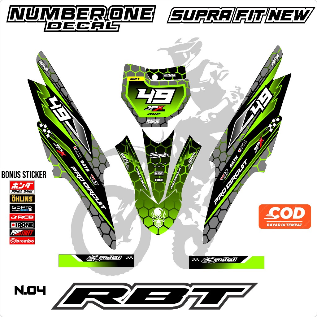 Jual Sticker RBT SUPRA FIT NEW MOTOR RBT BEBEK MODIF SUPERMOTO YZ CRF ...