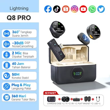 Cantiklife Mikrofon Wireless K31Pro(A37) Mini Clip On Tanpa Kabel Untuk HP Suara Jernih