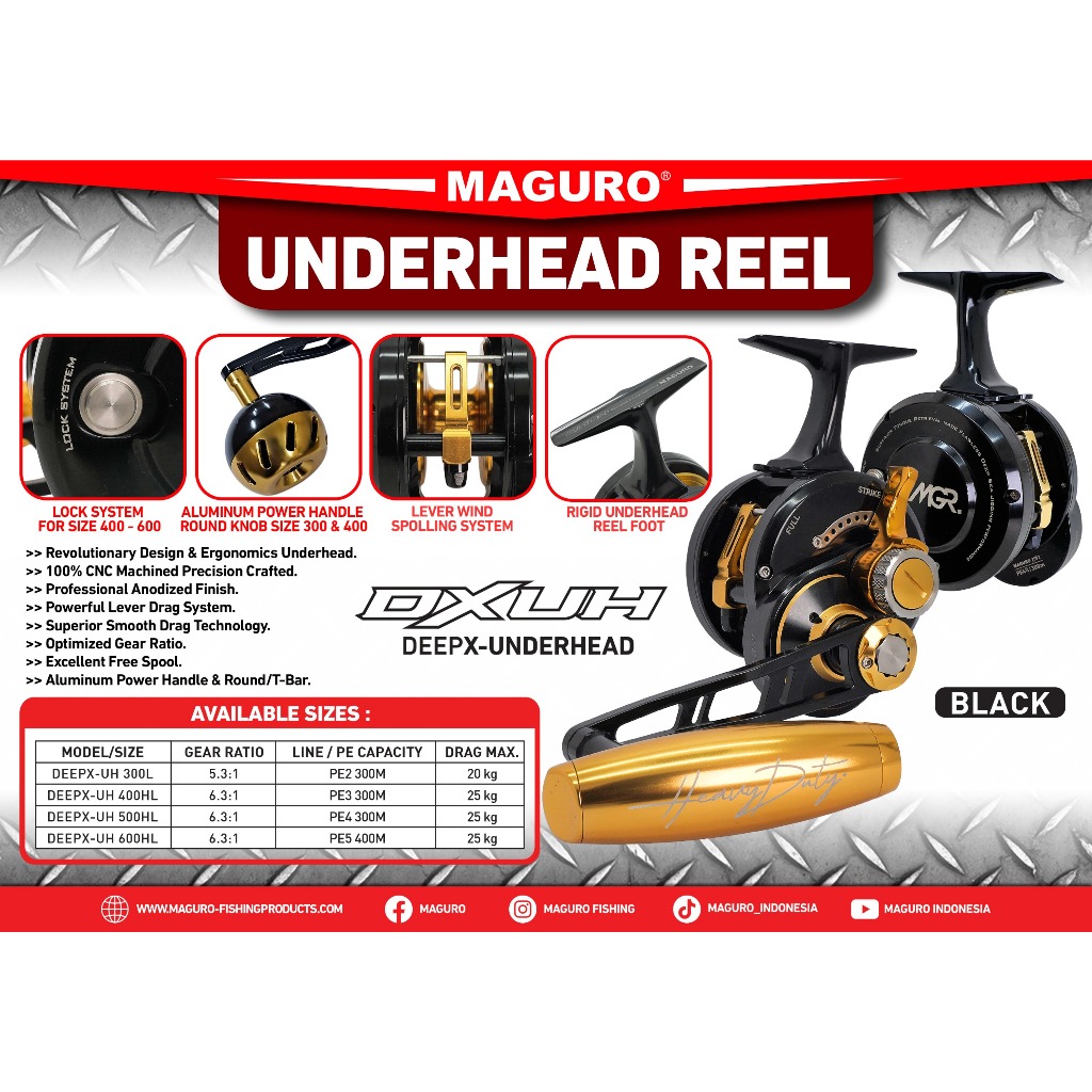 Product image Reel UH MAGURO DEEP-X UH | 300 400 500 | Under Head | Jigging | Dasaran | Laut | Monster Fish | Handle Kiri 1