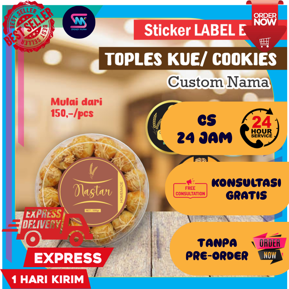 Jual Stiker Murah Bandung Sticker Label Kemasan Toples Makanan Kue ...