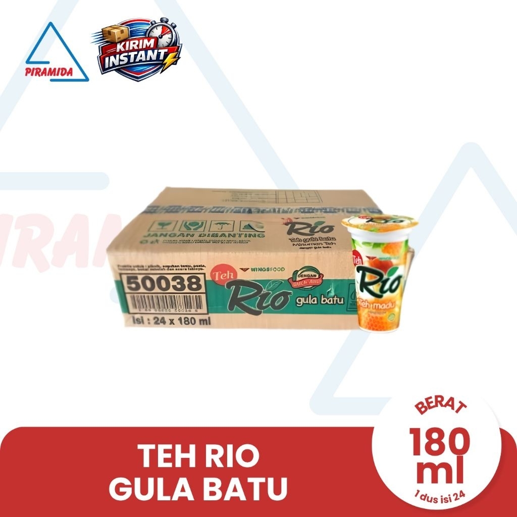 Jual Teh Rio Gula Batu 180ml 1 dus | Shopee Indonesia