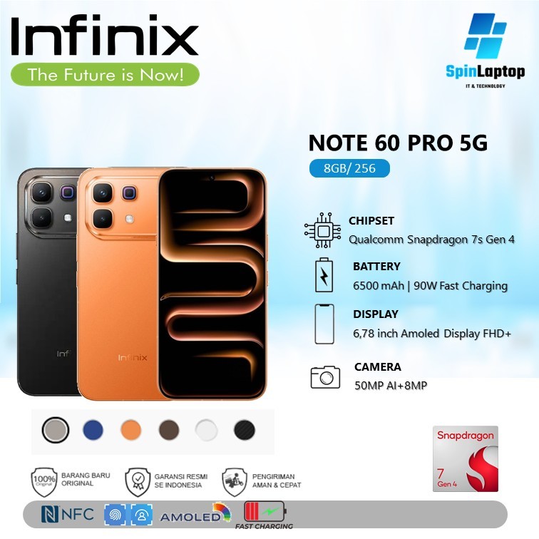 Infinix Note 60 PRO 5G Note 60 Series 8GB 256GB Baterai 6500mAh 90W Fast Charging Baru Garansi Resmi
