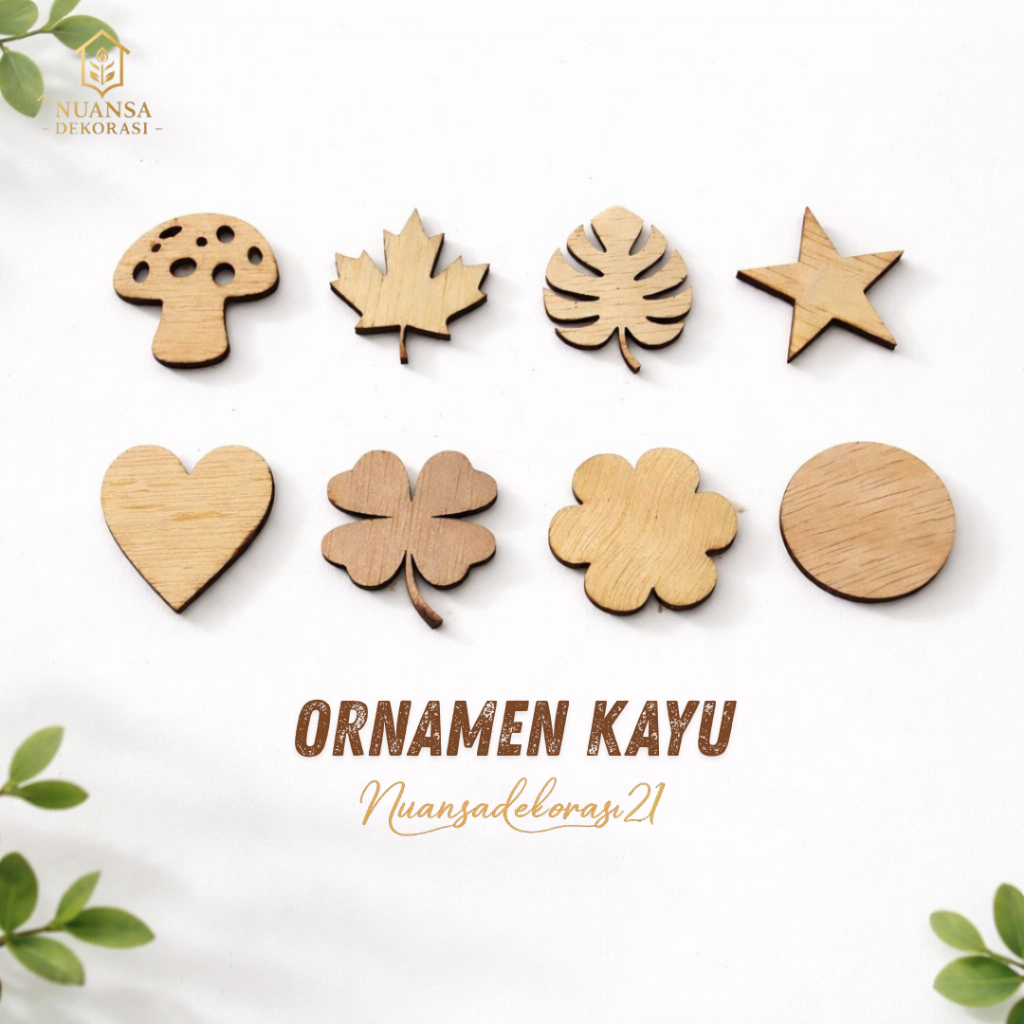 Ornamen Kayu Kerajinan Ukuran 3-4cm – Bahan kayu plywood