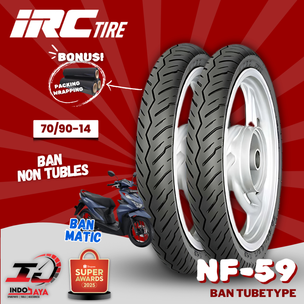 Jual [PAKET SEPASANG] IRC NON TUBLES / TUBETYPE NF59 / NR76 ( 70/90-14 ...