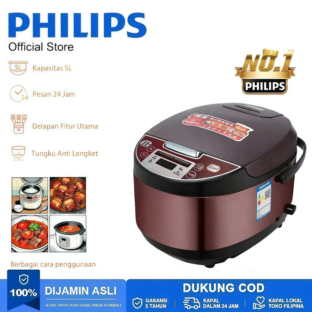 Jual Philips Rice Cooker Digital 5 Liter - Inner Pot Eco Ceramic ...