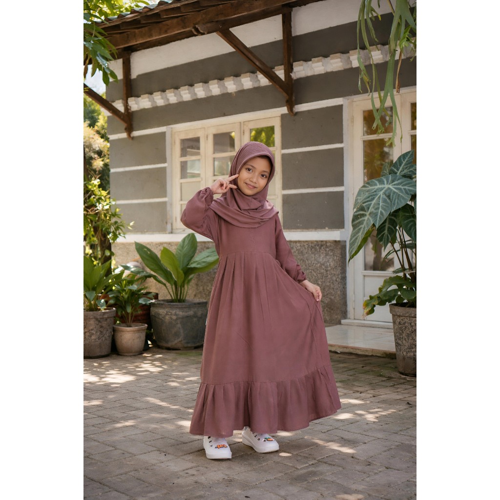 Gamis Anak Polos Muslim Anak & Umur 10