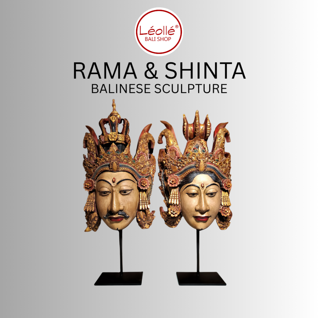 Jual Leolle Bali Topeng Rama Shinta Ukiran Kayu Handmade Bali dengan ...