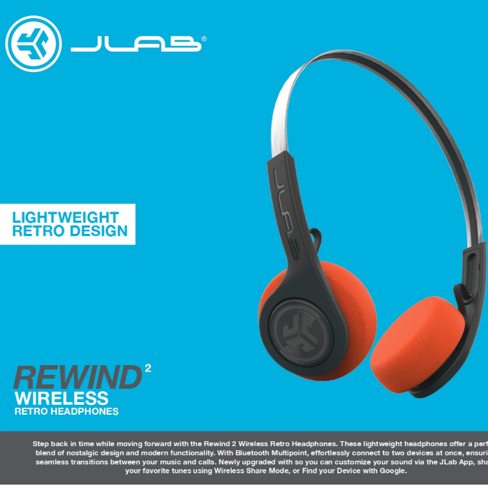 Jual JLab Rewind 2 Wireless Retro Headset Headphone Earphone Mic ...