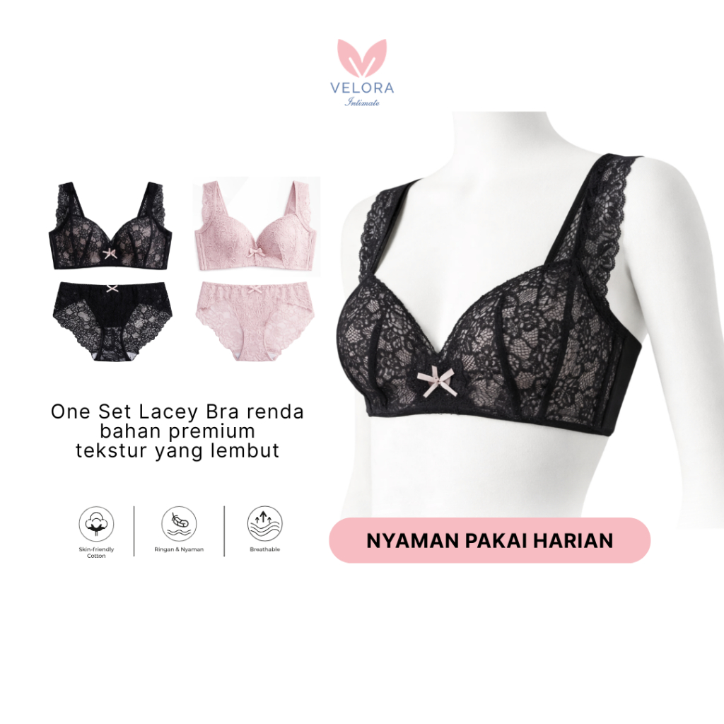 Jual [LAST STOCK] Velora Bra One Set SATUAN TERPISAH Renda Tanpa Kawat ...