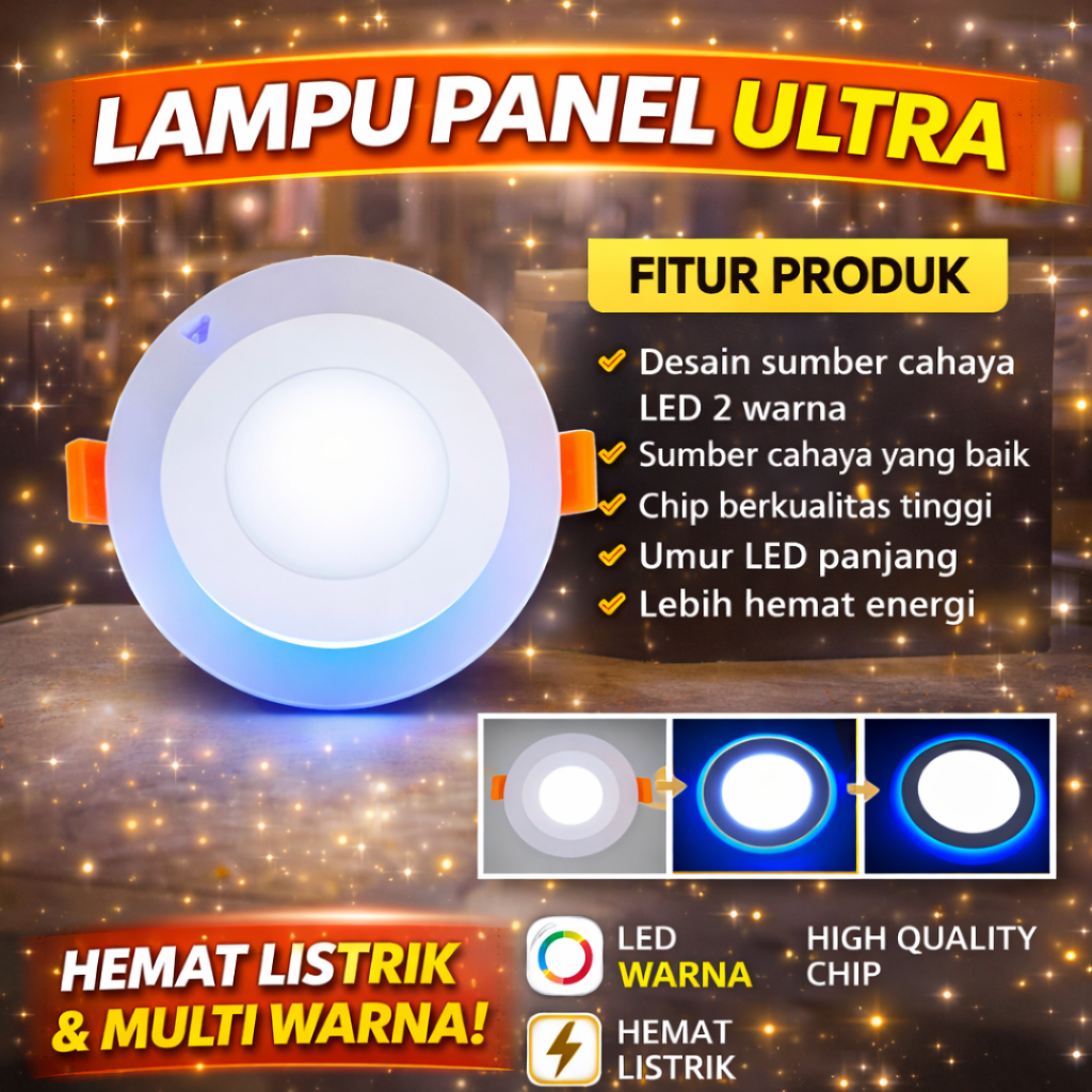 Jual Downlight LED Panel IB 2 Warna 3+3W/6+3W /12+4W Bulat Tengah Putih ...